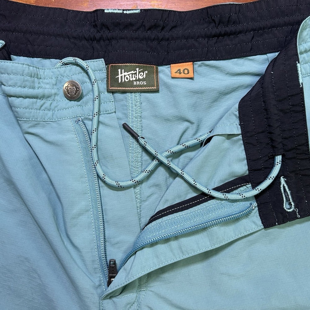 Howler Brothers Horizon Hybrid 2.0 Shorts Mens 40 Petrol Blue Nylon Ripstop Swim